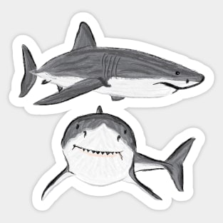 Artwork of a Great White Shark V Sticker